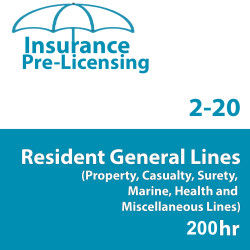 200 hr - General Lines (Property and Casualty) 2-20 Prelicensing Course